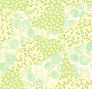 清新黃綠碎花拼接圖案