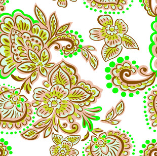 精美花卉佩斯利花紋圖案
