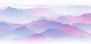 夢幻漸變云海山巒美景