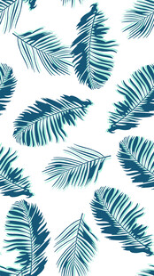 藍(lán)綠色棕櫚葉無(wú)縫圖案