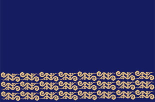 深藍(lán)背景金色花紋裝飾圖