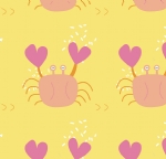 卡通螃蟹底纹图案