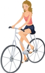 骑自行车美女