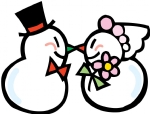 卡通情侣雪人