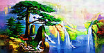 挂画 壁画 迎客松 树