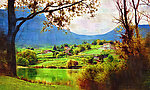 自然风景 油画 挂画 山水油画 树木 山