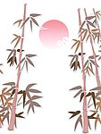 竹 红日 移门