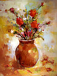 油画 花瓶