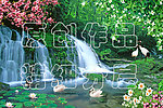 山水风景画PSD分层模板