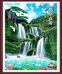 山水风景画 山水画 风景画 流水生财