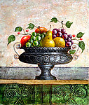 漂亮的手绘古典水果油画