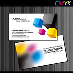 印刷四色 CMYK 名片PSD模板下载