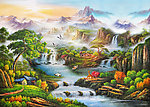 油画风景 漂亮的山水油画