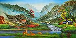 油画风景 漂亮的山水油画