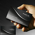 黑色名片设计 五金属质感名片模板