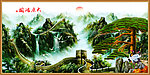 山水画 油画风景