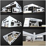 精致大展位展台模型