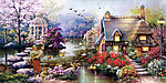 油画风景 山村油画