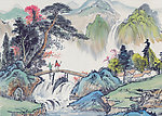 国画山水图 立体画序列图