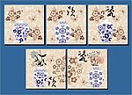 青花瓷纹样无框画