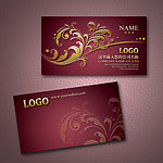 高档皮制品花纹名片设计模板