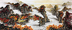 国画秋景山水画