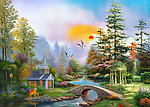 油画风景 漂亮的田园油画