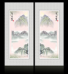 移门山水画 国画山水