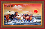 油画 八骏图