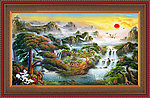 油画 迎客松