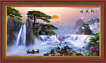 山水风景 聚宝盆山水画