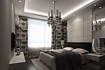 现代风格黑白灰家装主卧设计效果图