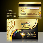 金色时尚美容美发VIP卡模板