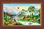 油画 漂亮的风景油画