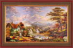 油画 山村油画