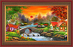 油画 漂亮的风景油画
