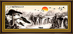 国画迎客松