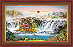 油画 聚宝盆山水油画