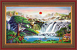 油画迎客松 聚宝盆油画