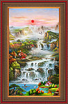 油画 聚宝盆山水油画