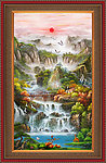 油画 聚宝盆山水油画