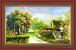 油画 山村油画
