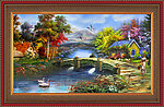 油画 山村油画