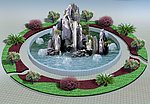 水池假山喷泉