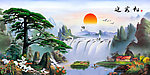 油画 迎客松