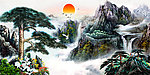 油画 迎客松