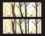 树林深处无框画