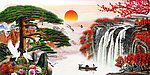 油画 迎客松