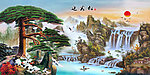 油画 迎客松