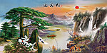 油画 迎客松